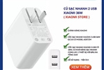 picture of củ sạc nhanh 2 usb xiaomi 36w - củ gấp gọn thiết kế nhiều cổng tiện lợi