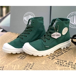 picture of giày palladium hi xanh rêu chính hãng fullbox size 40.5